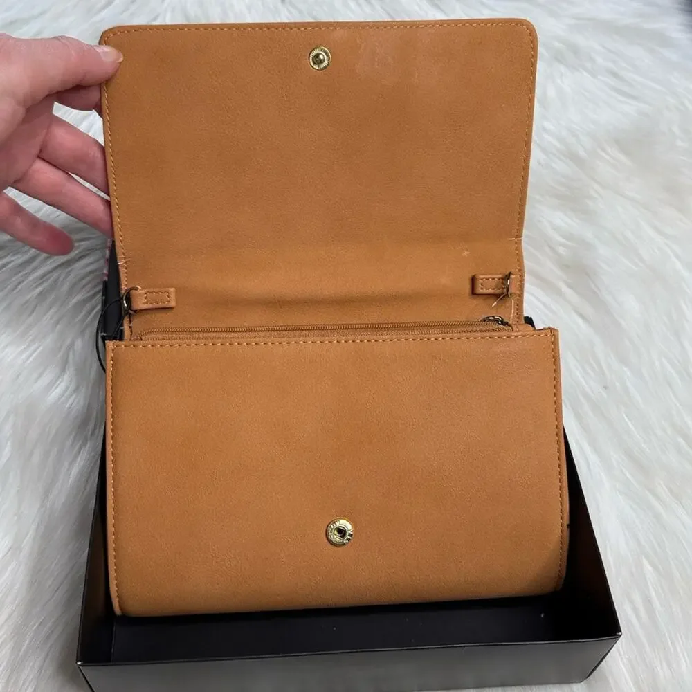 Christian Lacroix Cognac Logo Gold Chain Crossbody Bag